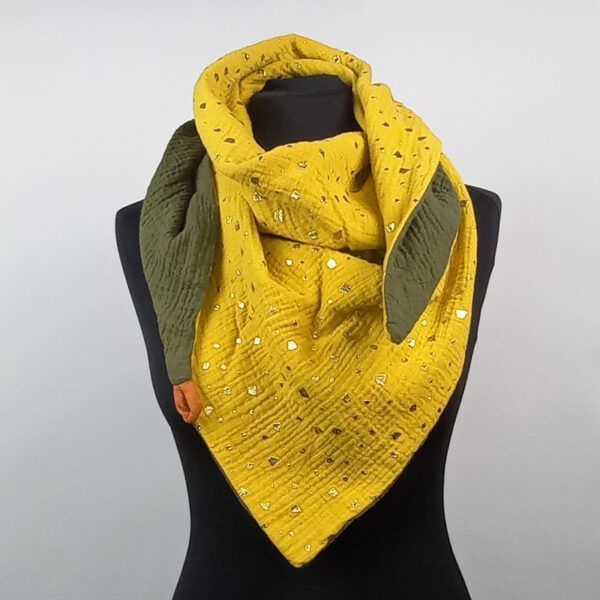 Bandana Caqui Cúrcuma con Motas Doradas M